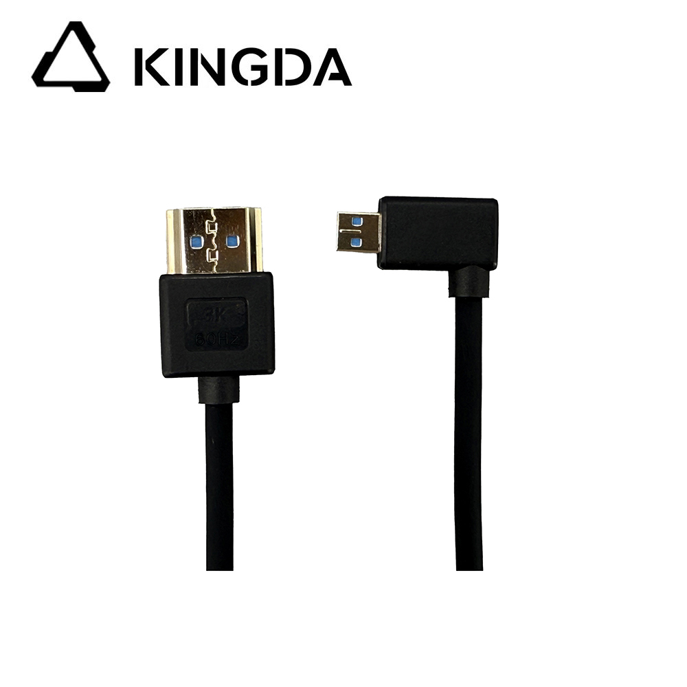 Micro HDMI de silicona con curvatura dereita de 48 Gbps