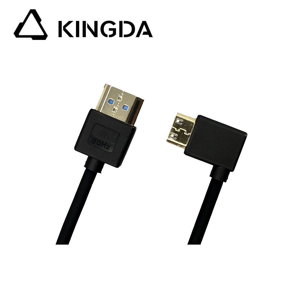 كابل HDMI صغير من السيليكون 8K للانعطاف إلى اليسار
