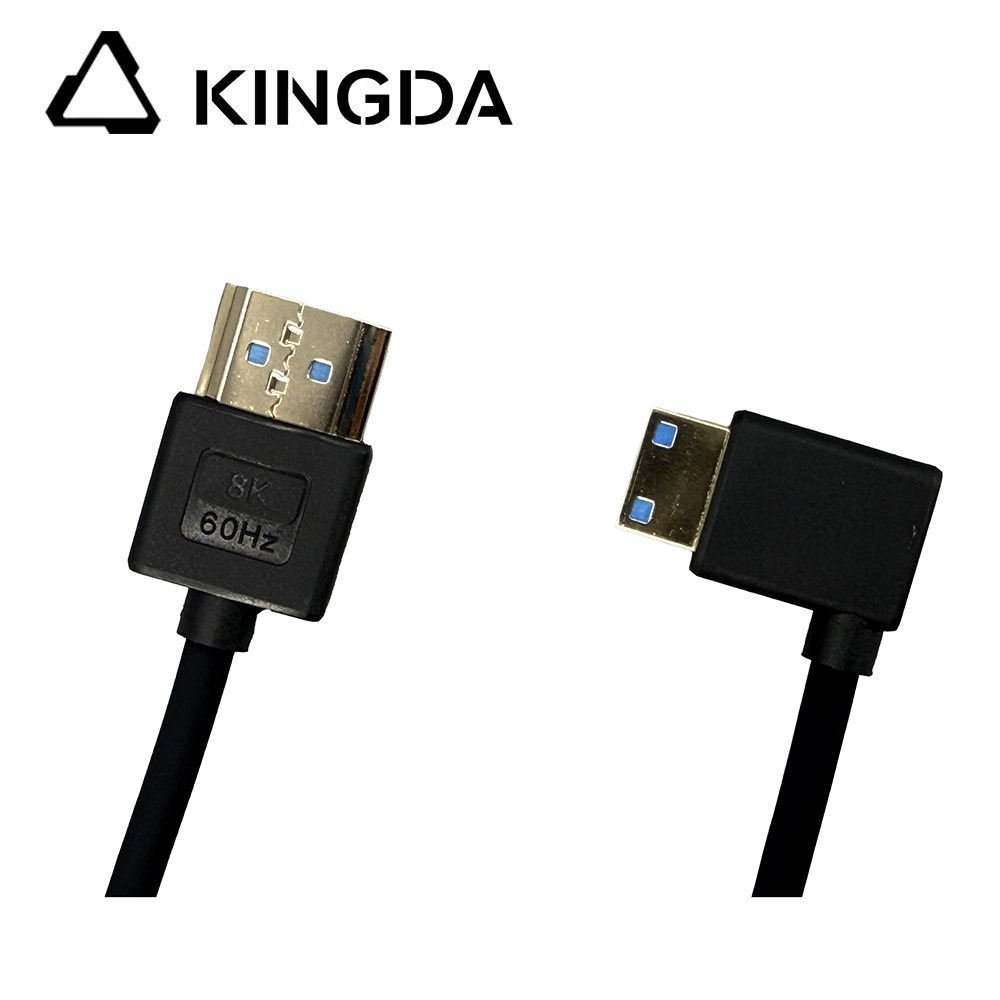 Cable mini HDMI a HDMI de silicona en ángulo recto 8K