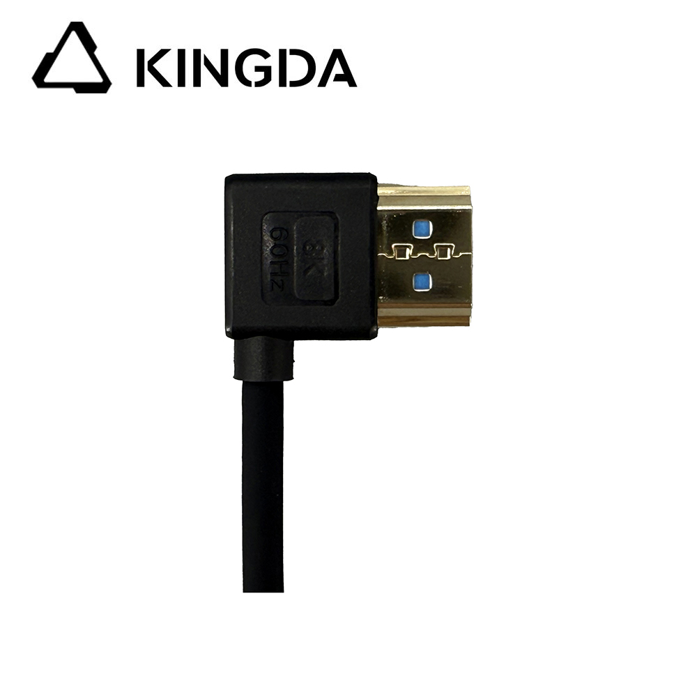 Cable HDMI 2.1 de silicona pequeno con xiro á dereita
