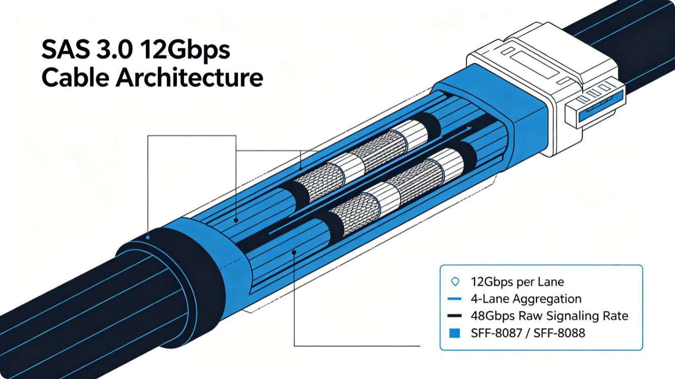 SAS 3.0 12Gbps Cable Four-Lane PHY Architecture