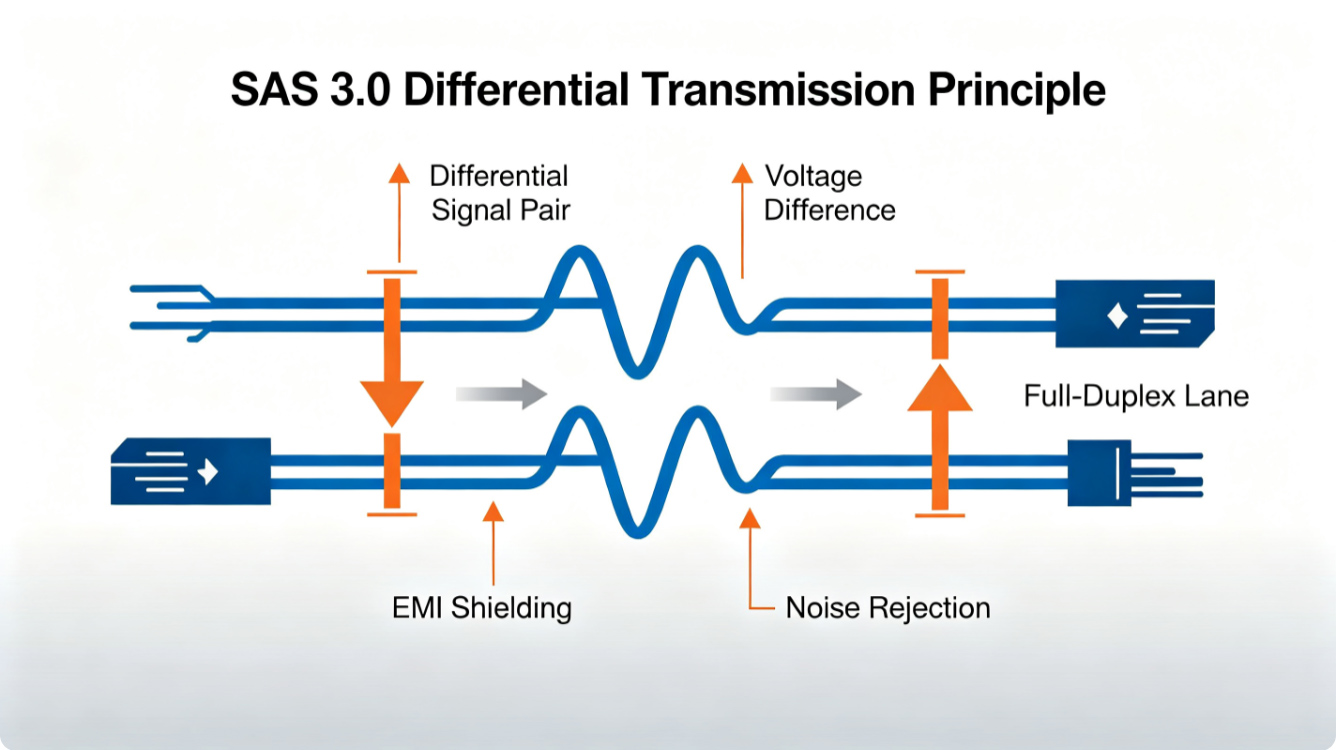 SAS 3.0 Differential Signal Transmission Working Principle