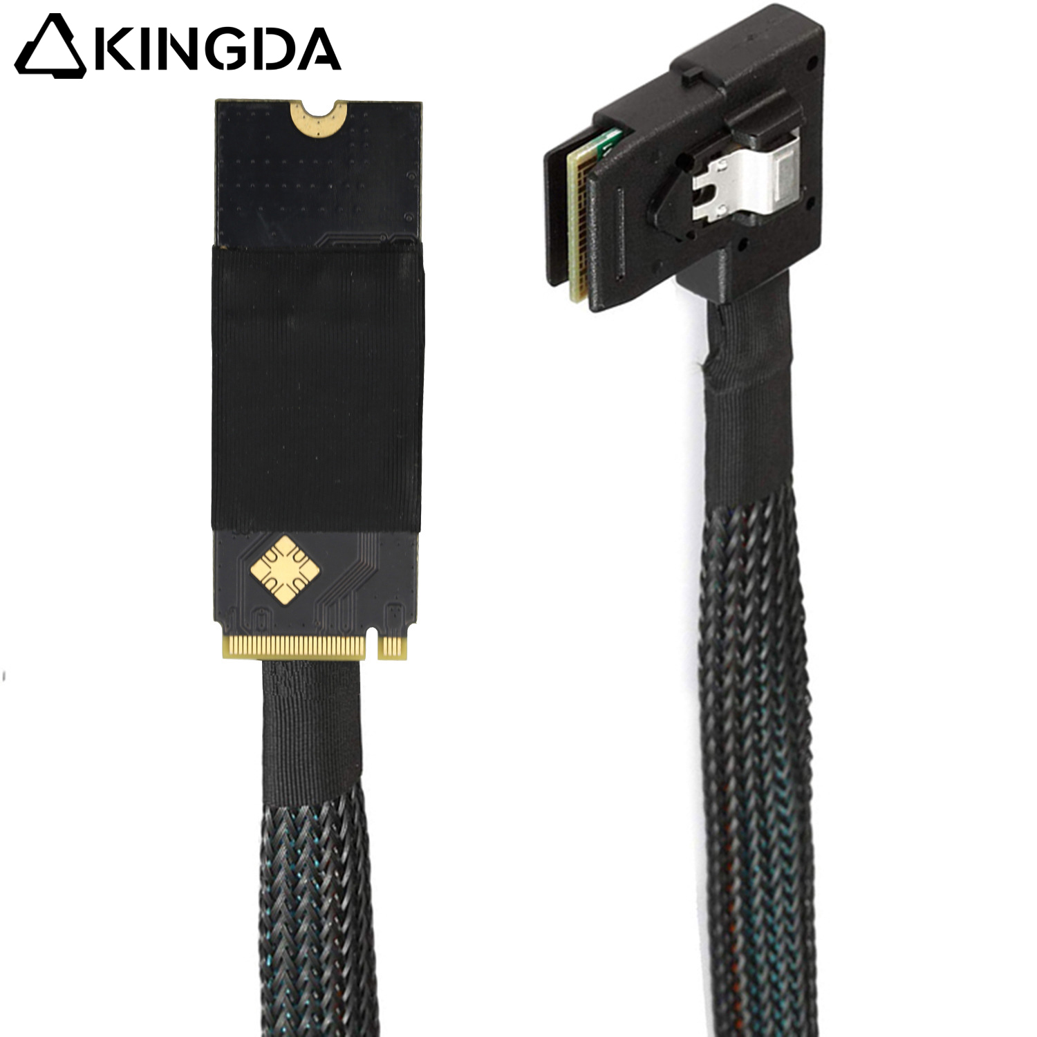 M.2 (M-Key NVMe 2260) a SAS en ángulo recto SFF-8087