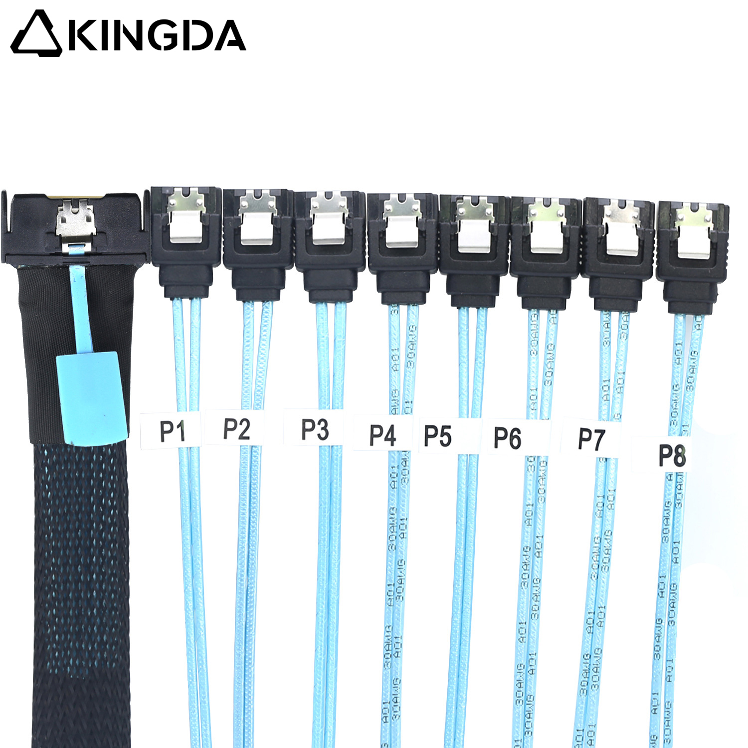 MCIO PCIE SAS SFF-8654 8I - 8 SATA 7P 암 케이블